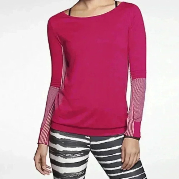 Nike Dri Fit Shirt Womens Medium Seamless Stay Cool Running Athleisure Comfort - Picture 1 of 6